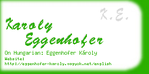 karoly eggenhofer business card